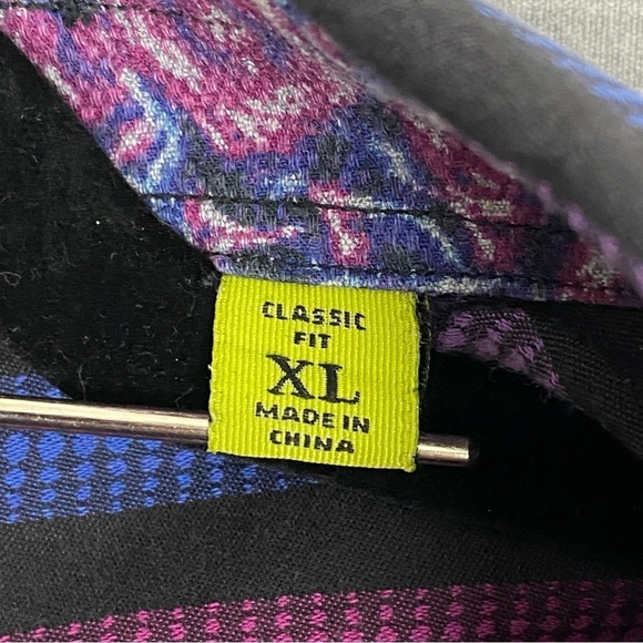 Robert Graham Classic Fit Shirt Mens XL Cotton Button Down Contrast Collar Cuffs - Picture 9 of 12